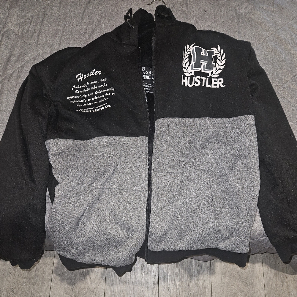 Hustler Hollywood Black and Gray Men's Jacket